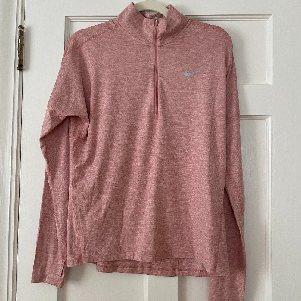 Nike Pink Running Dri Fit Running Zip Top Size M NWOT